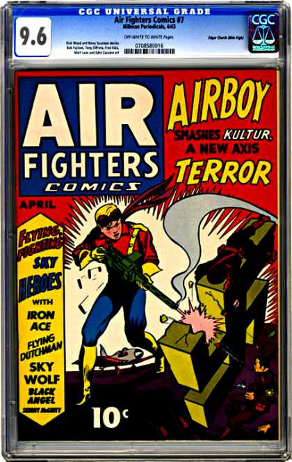 CGC Graded Comics - Air Fighters Comics #7 (CGC) - Airboy - Kultur - Iron Ace - Sky Wolf - Flying Dutchman