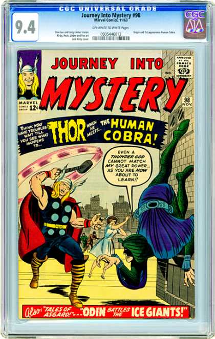 CGC Graded Comics - Journey Into Mystery #98 (CGC) - Thor - Human Cobra - Hammer - Building - Odin Battles The Ice Giants