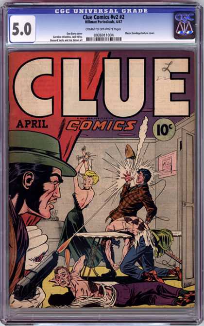 CGC Graded Comics - Clue Comics #v2 #2 (CGC) - Gun - Bullet - Girl - Crime - Iron