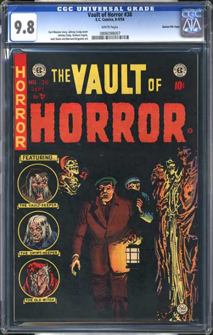 CGC Graded Comics - Vault of Horror #38 (CGC) - Vault-keeper - Crypt-keeper - Latern - Skeleton - Witch