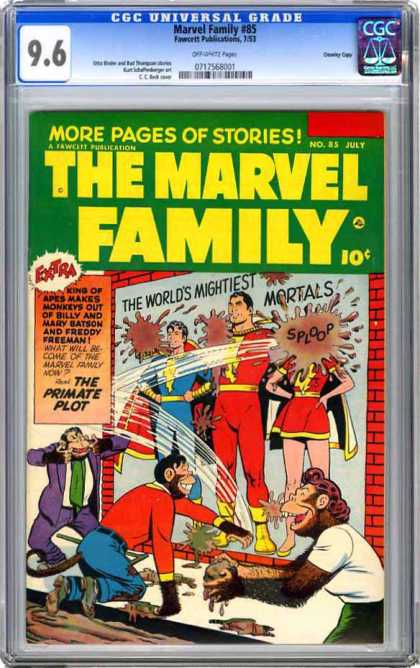 CGC Graded Comics - Marvel Family #85 (CGC) - Marvel - Worlds Mightiest Mortals - Superhero - Freddy Freeman - Primate Plot