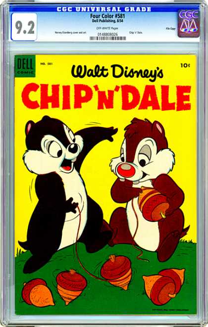CGC Graded Comics - Four Color #581 (CGC) - Acorns - Chipmunks - String - Spinning - Walt Disney