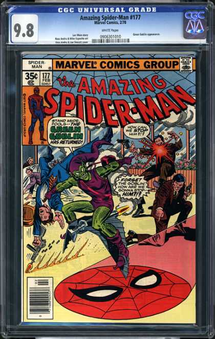 CGC Graded Comics - Amazing Spider-Man #177 (CGC) - Green Goblin - Spider-man - Gun Attack - Resturant - Villian