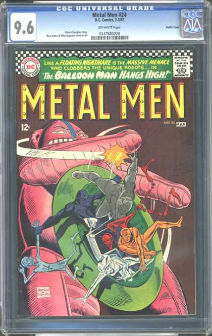CGC Graded Comics - Metal Men #24 (CGC) - Metal Man - Floating Nightmare - Massive Menace - Balloon Man - Robots