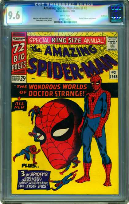 CGC Graded Comics - Amazing Spider-Man Annual #2 (CGC) - Spider-man - Comics Code Authority - Spiderweb - Doctor Strange - King Size