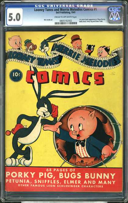 CGC Graded Comics - Looney Tunes and Merrie Melodies Comics #1 (CGC) - Porky Pig - Bugs Bunny - Elmer - Petunia - Sniffles