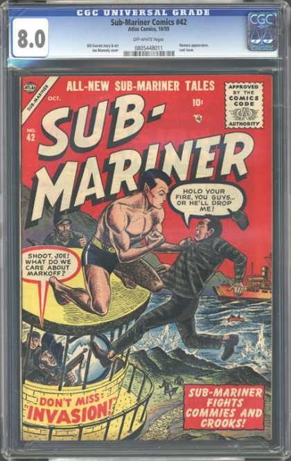CGC Graded Comics - Sub-Mariner Comics #42 (CGC) - All-new Sub-mariner Tales - Sub-mariner - Dont Miss Invasion - Sub-mariner Fights Commies And Crooks - Approved Byt The Comics Code Authority