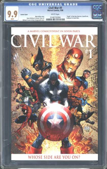 CGC Graded Comics - Civil War #1 (CGC) - Marvel Comics Event - Seven Parts - Civil War 1 - Whose Side Are You On - Captain America