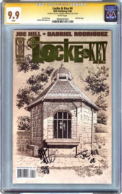 CGC Graded Comics - Locke & Key #4 (CGC) - Autographed By Authors - Mint Condition - Black U0026 White - Girl Locked In Steaple - Valueable