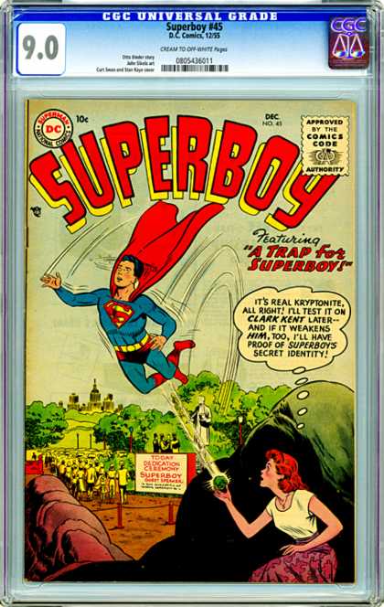 CGC Graded Comics - Superboy #45 (CGC) - 90 - Dc - A Trap For Superboy - Superboy 45 - Approved By The Comics Code Authority