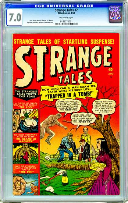CGC Graded Comics - Strange Tales #2 (CGC) - Trapped In A Tomb - The Egg - The Island Of Madness - The Pin - Tales Of Startling Suspense