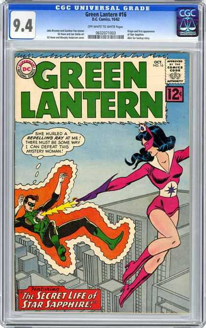 CGC Graded Comics - Green Lantern #16 (CGC) - Star Sapphire - Secret - Life - Ray - Mystery Woman