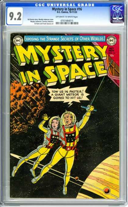 CGC Graded Comics - Mystery in Space #16 (CGC) - Man - Woman - Spacesuits - Meteor - Planet