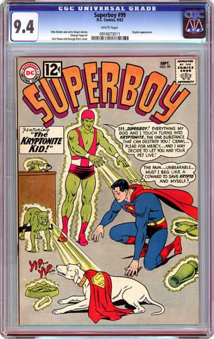CGC Graded Comics - Superboy #99 (CGC) - Superboy - Approved By The Comics Code - Superman National Comics - Dog - The Kryptonite Kid