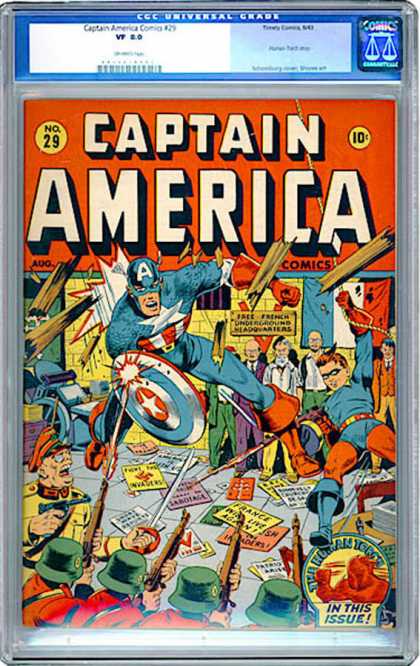CGC Graded Comics - Captain America Comics #29 (CGC) - Captain America - Shield - 10 Cents - August