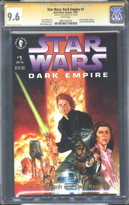 CGC Graded Comics - Star Wars Dark Empire #1 (CGC) - Dark Empire - 1 Of 6 - Jedi - Light Saber - R2d2