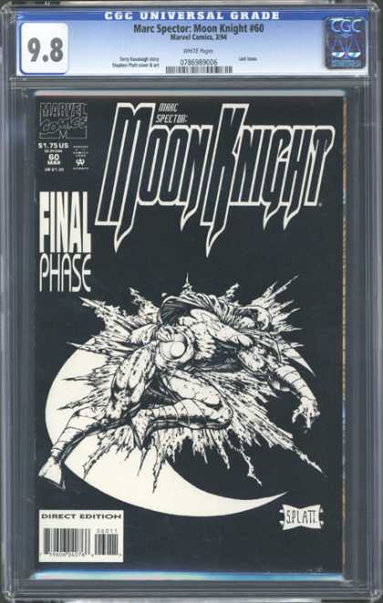 CGC Graded Comics - Marc Spector Moon Knight #60 (CGC) - Alien - Monster - Hurt - Sleeping - Fighter