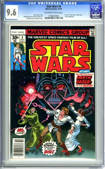 CGC Graded Comics - Star Wars #4 (CGC) - Marvel Comics - Darth Vader - Luke - 4 October - Space Fantasy