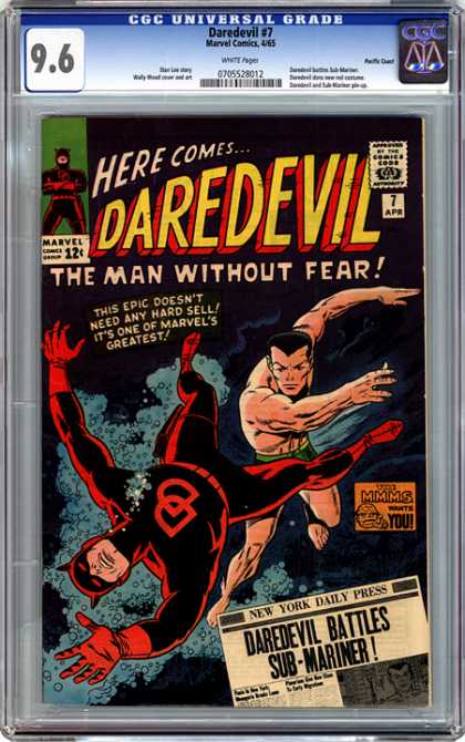 CGC Graded Comics - Daredevil #7 (CGC) - The Man Without Fear - The Epic Deoent Need Any Hard Sell - It Is One Of The Marvels Greatest - Dare Devil Battles - Sub-mariner