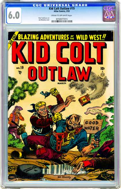 CGC Graded Comics - Kid Cold Outlaw #19 (CGC) - Cowboys - Gun - Water - Poison - Trees