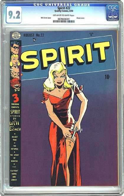 CGC Graded Comics - Spirit #22 (CGC) - Blonde - Garter - Knife - Dress