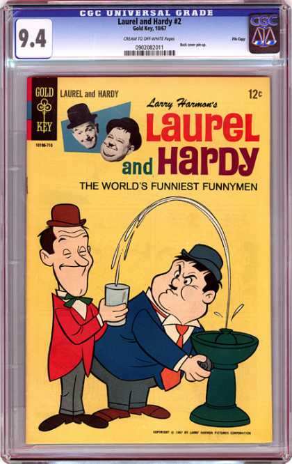 CGC Graded Comics - Laurel and Hardy #2 (CGC) - Laurel And Hardy - The Worlds Funniest Funnymen - Waterfoutain - Cup - Two Men