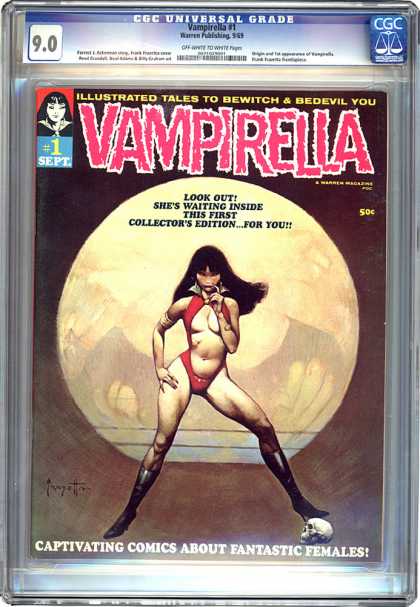 CGC Graded Comics - Vampirella #1 (CGC) - Vampirella 1 - Full Moon - Captivating Comics About Fantastic Females - Skull - Shes Waiting Inside