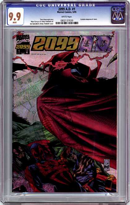 CGC Graded Comics - 2099 A.D. #1 (CGC) - Marvel Comics - Long Red Cape - Red Glowing Eyes - Laser - Masked