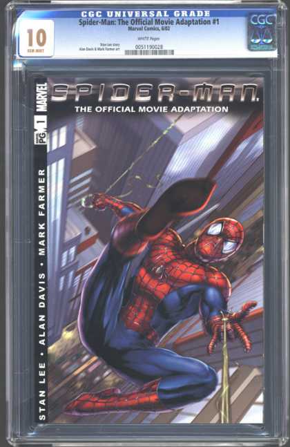 CGC Graded Comics - Spider-Man: The Official Movie Adaptation #1 (CGC) - Spider-man - Costume - Web - City - Mark Farmer