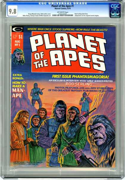CGC Graded Comics - Planet of the Apes #1 (CGC) - How To Make A Man Ape - Phantasmagoria - Rod Serling - Screenwriter Interview - Fantasy Film