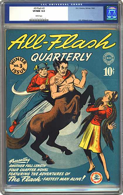 CGC Graded Comics - All-Flash #3 (CGC) - All-flash Quarterly - Centaur - Winter Issue No 3 - Yellow Skirt - Red Shirt
