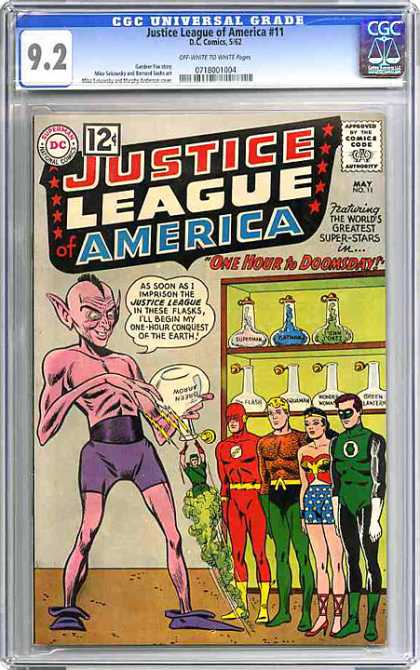 CGC Graded Comics - Justice League of America #11 (CGC) - Justice League - Conquer Earth - Super-stars - Action Heros - Doomsday