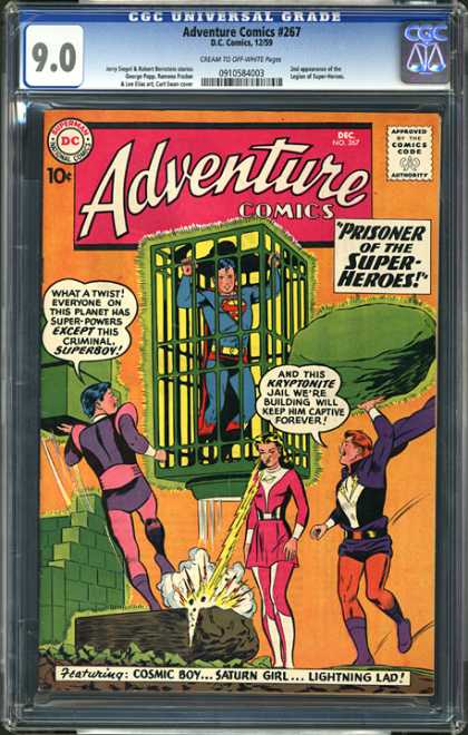 CGC Graded Comics - Adventure Comics #267 (CGC) - Superman - Cell - Vars - Rock - Girl