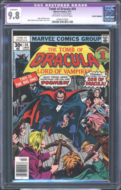 CGC Graded Comics - Tomb of Dracula #54 (CGC) - Dracula - Vampires - Son Of Dracula - Bow - Arrow