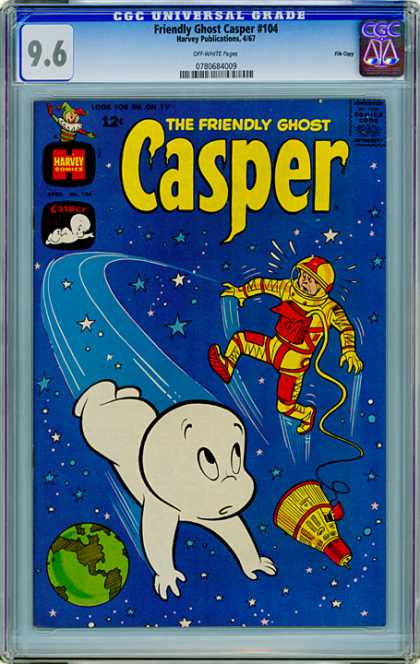 CGC Graded Comics - Friendly Ghost Casper #104 (CGC) - Ghost - Space - Stars - Astronaut - Planet