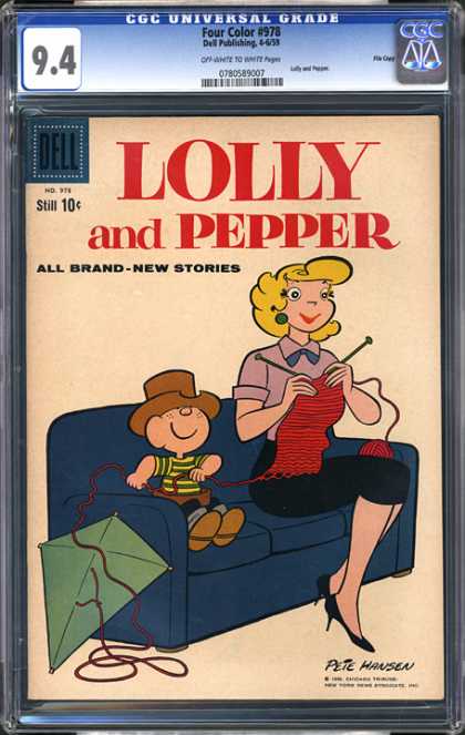 CGC Graded Comics - Four Color #978 (CGC) - Lolly And Pepper - Pete Hansen - Knitting - Boy - Kite