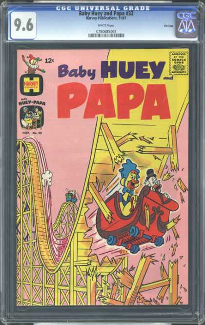 CGC Graded Comics - Baby Huey and papa #32 (CGC) - Cartoon - Baby Huey Papa - Red - Roller Coaster - Blue