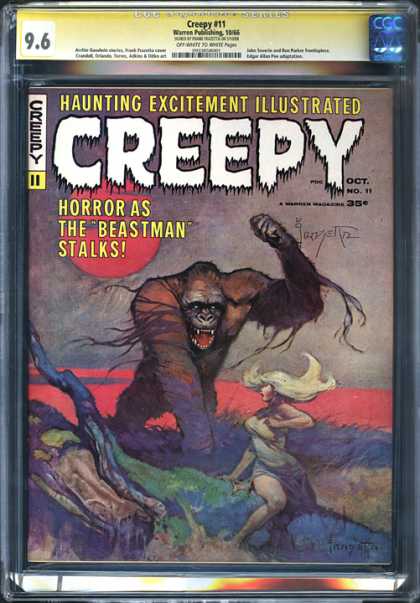 CGC Graded Comics - Creepy #11 (CGC) - The Beastman - Primate - Blonde Woman - Fallen Tree - Horror
