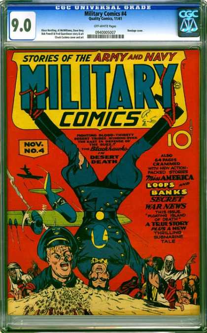 CGC Graded Comics - Military Comics #4 (CGC) - War News - Miss America - Military - Desert - Submarine