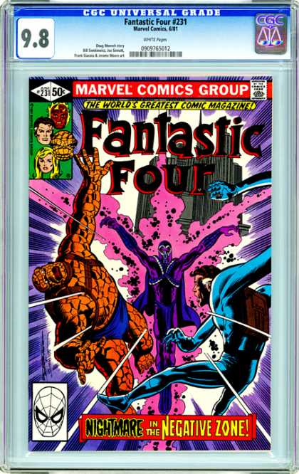 CGC Graded Comics - Fantastic Four #231 (CGC) - Nightmare In The Negative Zone - The Thing - Spiderman Face - Purple Energy - Fantastic Four