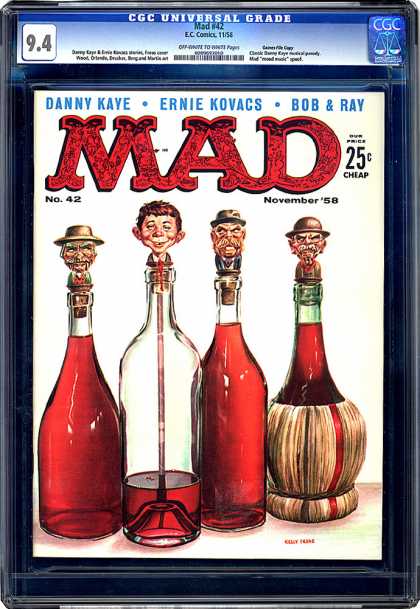 CGC Graded Comics - Mad #42 (CGC) - Alfred E Newman - Wine - Bottle - Straw - Cork