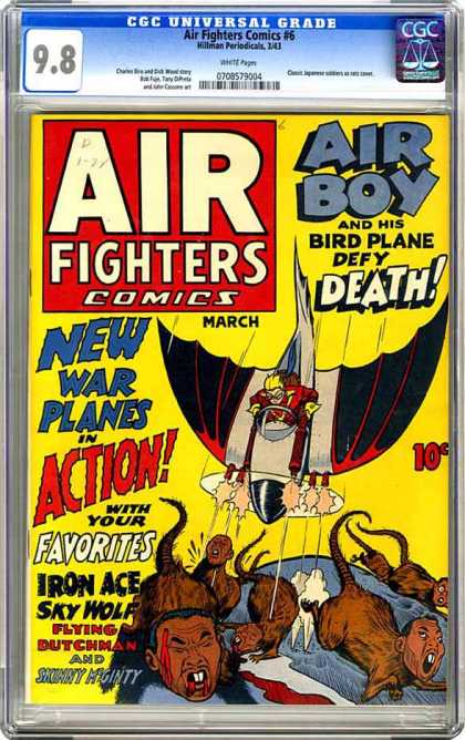 CGC Graded Comics - Air Fighters Comics #6 (CGC) - Airboy - Bird Plane - Iron Ace - Sky Wolf - Defy Death