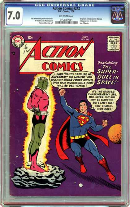 CGC Graded Comics - Action Comics #242 (CGC) - The Super Dual In Space - 242 - Superman - Super-outlaw - Ultra-force Shield