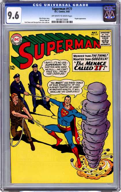 CGC Graded Comics - Superman #177 (CGC) - Superman - Police - The Menace Called It - Rope - Chain