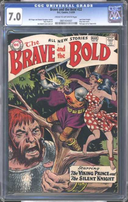 CGC Graded Comics - Brave and the Bold #22 (CGC) - Brave And The Bold - Dc Comics - Viking Prince - Silent Knight - Tree