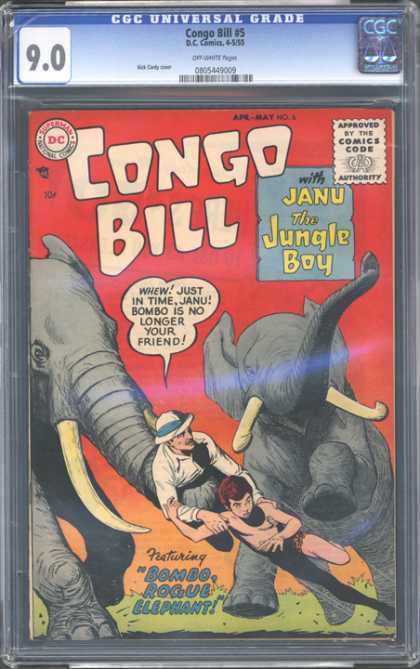 CGC Graded Comics - Congo Bill #5 (CGC) - Congo Bill - Janu The Jungle Boy - Featuring Bombo Rogue Elephant - Dc - Apr-may