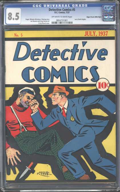 CGC Graded Comics - Detective Comics #5 (CGC) - July 1937 - Punch - Knife - Badge - Detective
