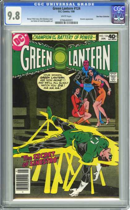 CGC Graded Comics - Green Lantern #124 (CGC) - Green Lantern - Your Women Green Lantern Are Now Mine And Well All Gladly Watch You Die - The Secret Of Sinestro - Pink Man - Trap
