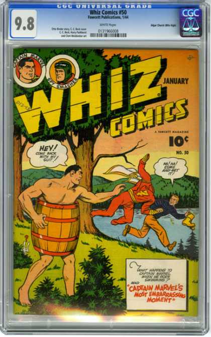 CGC Graded Comics - Whiz Comics #50 (CGC) - Whiz Comics - Tree - Water - January - Marvel
