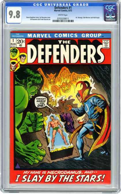CGC Graded Comics - Defenders #1 (CGC) - Cgc Hologram - Graded - Hulk - Sub-mariner - Ghost